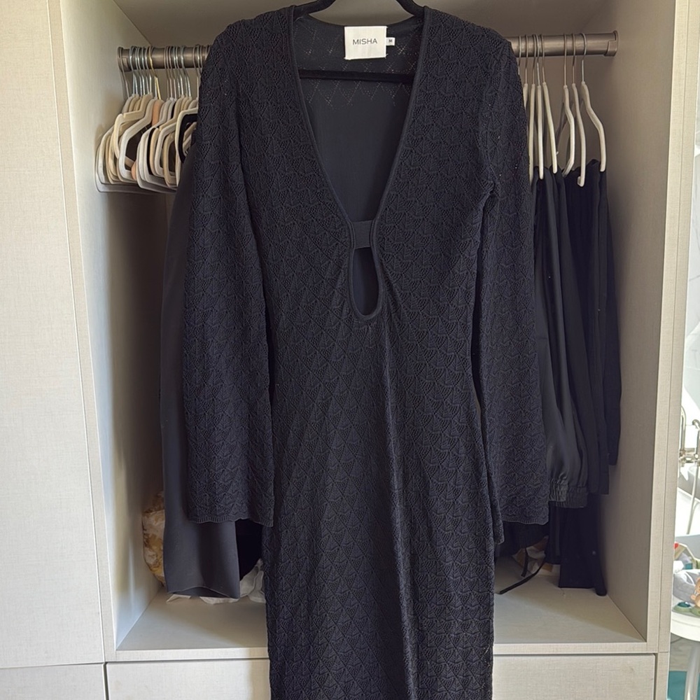 Misha Black Textured Dress